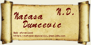 Nataša Dunčević vizit kartica